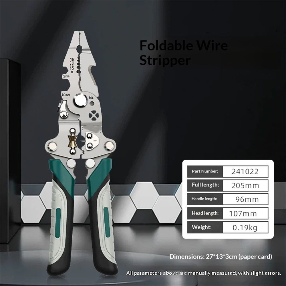 18 In 1 Foldable Wire Stripper,Multifunctional Foldable Wire Stripper Electrical Pliers,For Cutting And Pulling Wires Cable Scissors (A) - Image 4