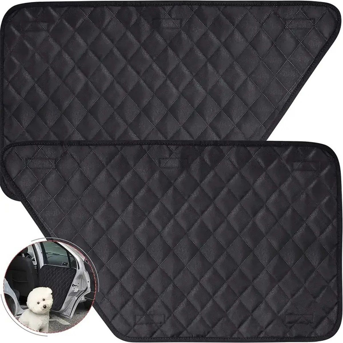 A pair Dog Car Door Protector – Larger Design for Trucks & Large SUVs, Thickened Waterproof Door Panel Covers, Protects Doors from Dog Scratching - Image 1