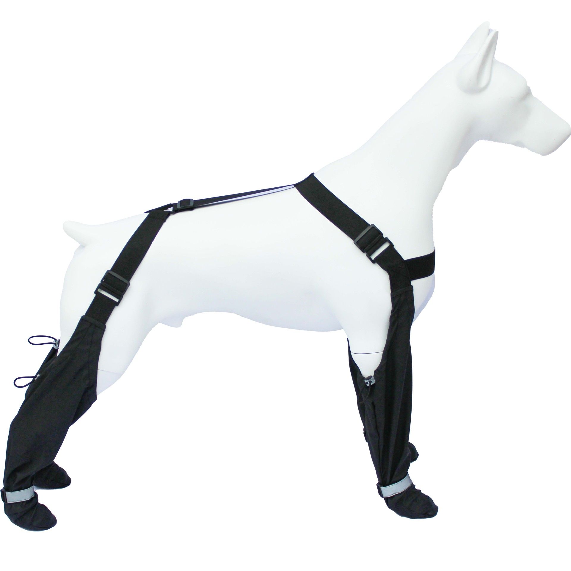Dog Suspender Booties, Paw Boot Leggings Anti-Slip, Pet Snow Pants with Attached Boots Waterproof, Adjustable Suspender Shoes for Dogs Winter Snow Rain Hiking Paws Protector（L） - Image 1
