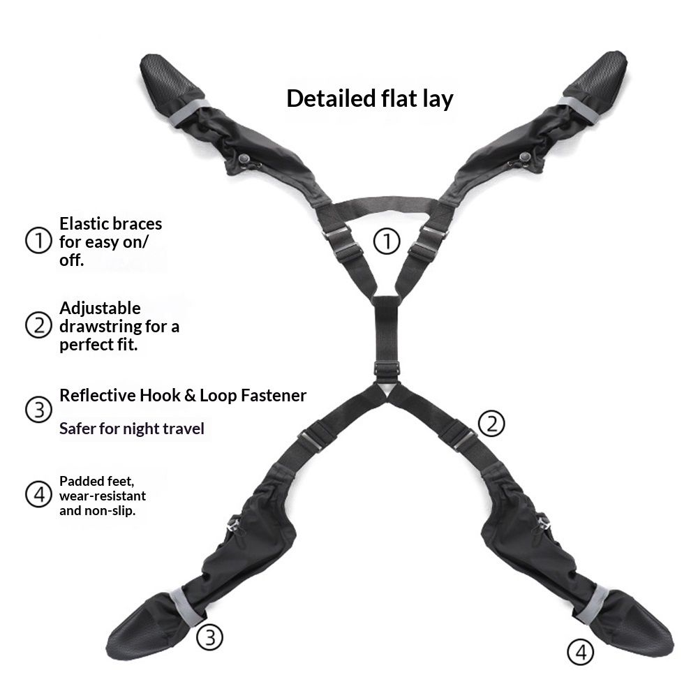 Dog Suspender Booties, Paw Boot Leggings Anti-Slip, Pet Snow Pants with Attached Boots Waterproof, Adjustable Suspender Shoes for Dogs Winter Snow Rain Hiking Paws Protector（L） - Image 3