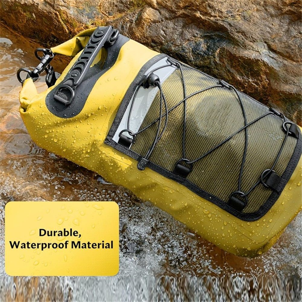 Dry Bag, Waterproof Floating Backpack 20L Case for Boating, Kayaking, Fishing, swimming, beach and outdoor activities (yellow) - Image 3