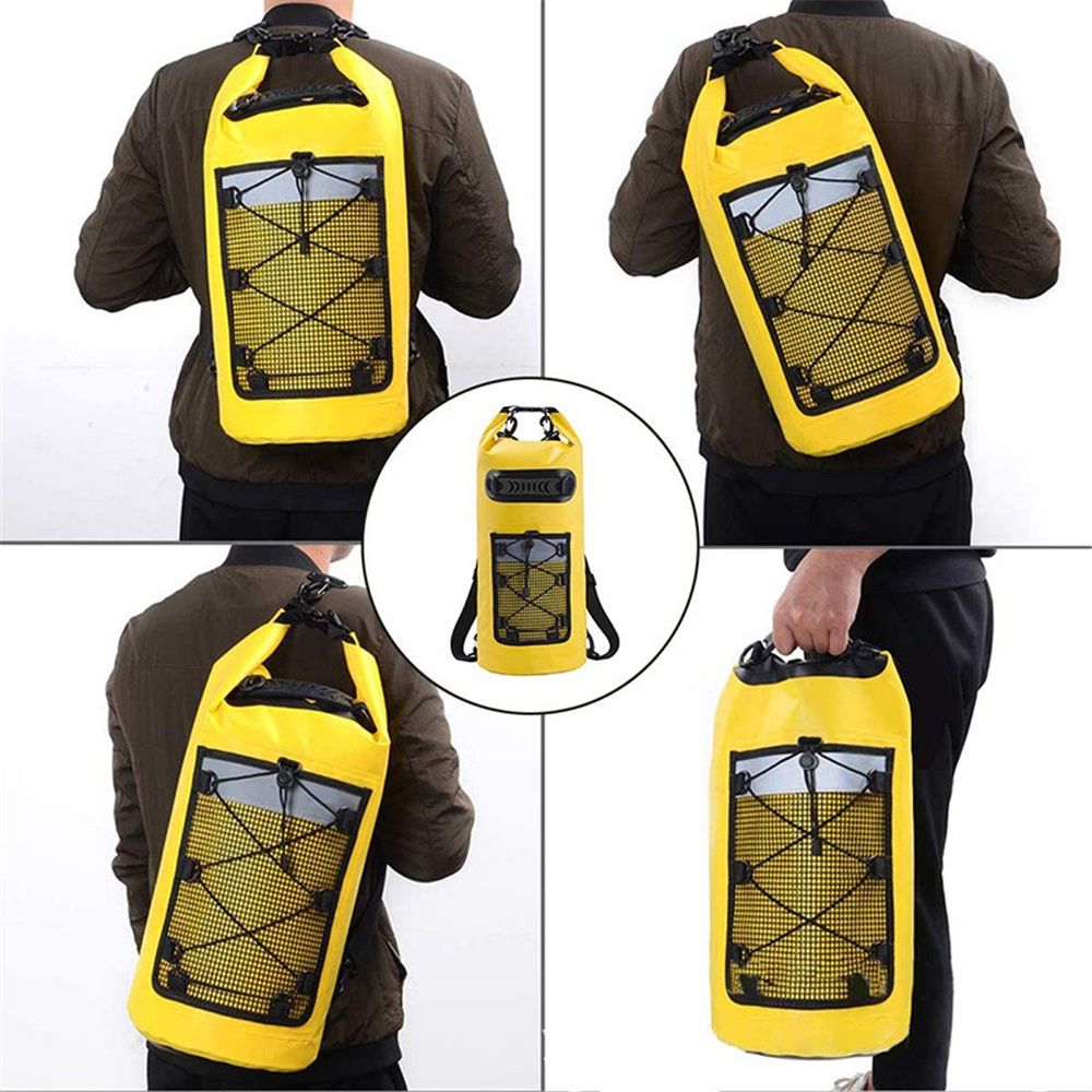 Dry Bag, Waterproof Floating Backpack 20L Case for Boating, Kayaking, Fishing, swimming, beach and outdoor activities (yellow) - Image 5