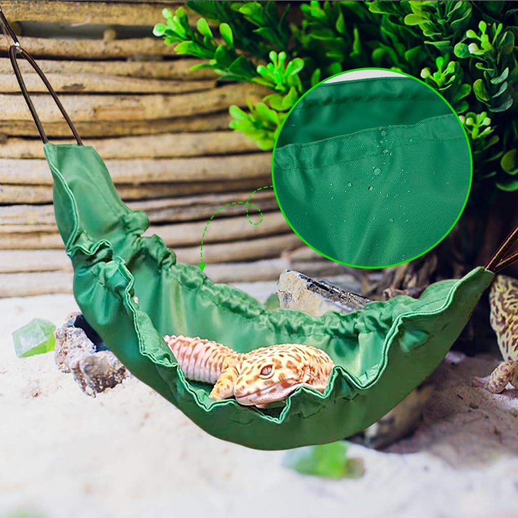 2 pack Reptology Lizard Hammock with Suction Cups Bearded Dragon Tank Accessories Reptile Lounger for Chameleon, Snakes, Hamster - Image 3