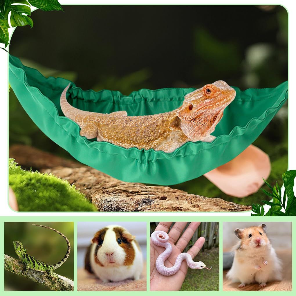 2 pack Reptology Lizard Hammock with Suction Cups Bearded Dragon Tank Accessories Reptile Lounger for Chameleon, Snakes, Hamster - Image 4