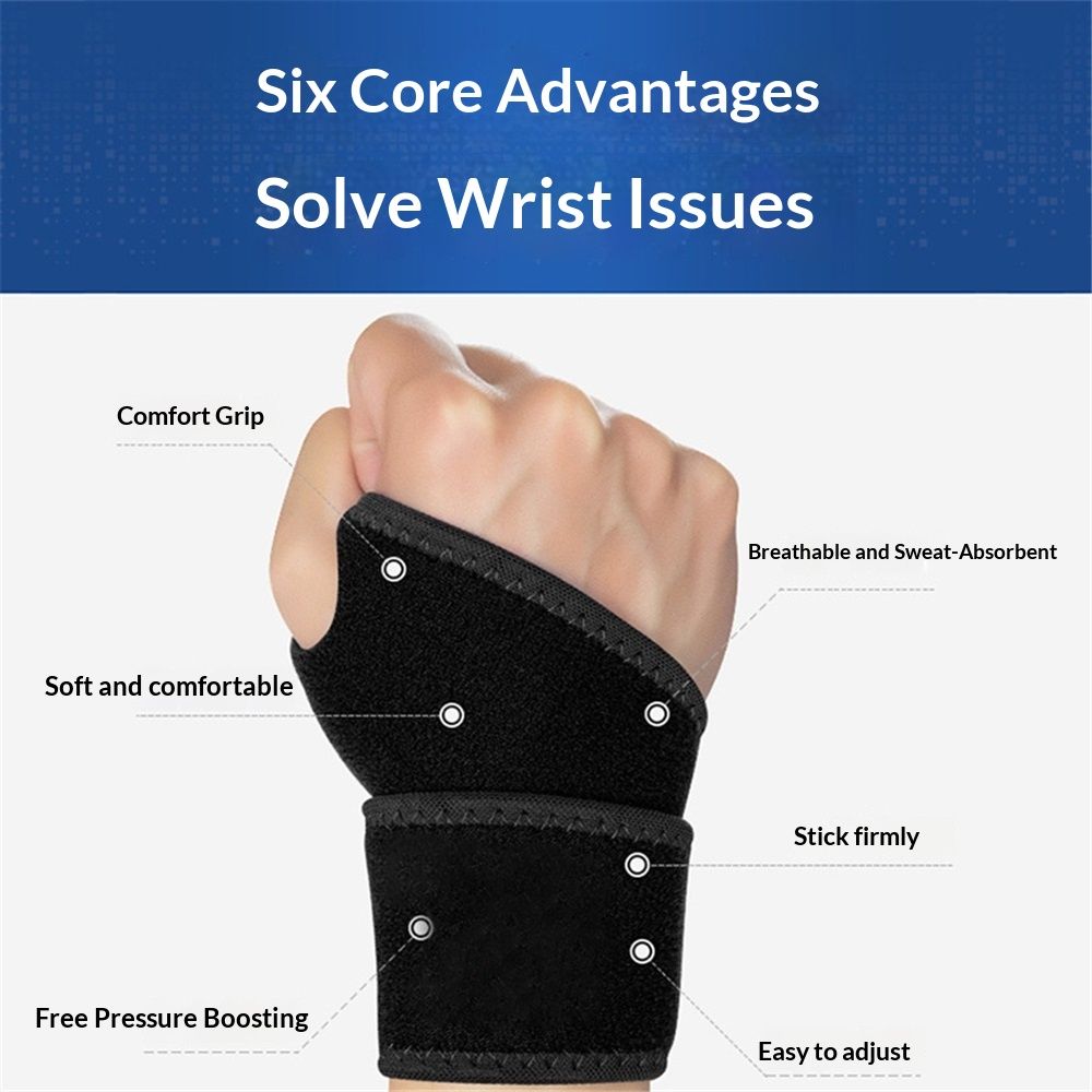 A pair Wrist Brace for Carpal Tunnel, Breathable and Adjustable Wrist Support Brace for Arthritis and Tendinitis, Wrist Compression Wrap for Pain Relief, One Size Fits Left or Right Hand - Image 3