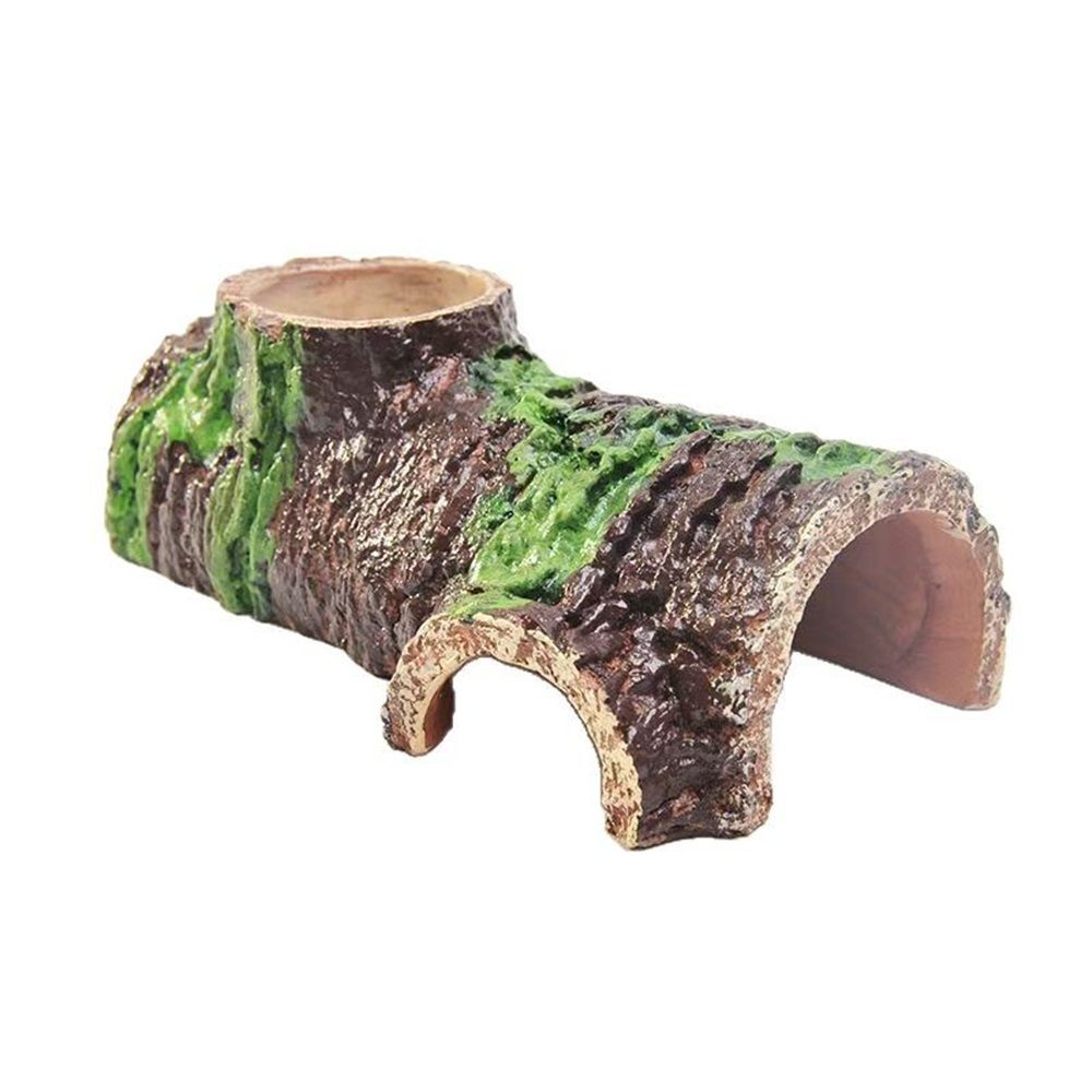 Reptile Gecko Hide Cave Natural Looking Basking Platform Terrarium Decor Resin Hollow Hide Cave for Lizard Leopard Gecko Accessories - Image 1