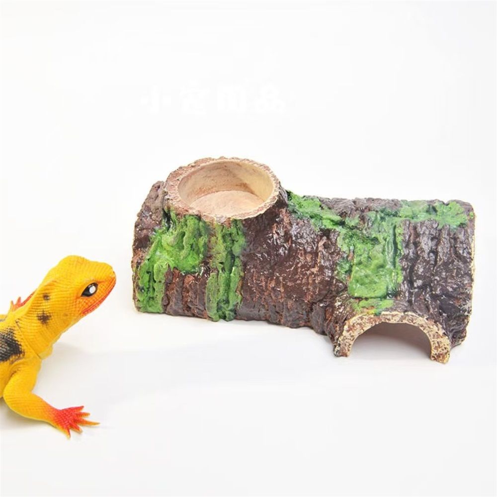 Reptile Gecko Hide Cave Natural Looking Basking Platform Terrarium Decor Resin Hollow Hide Cave for Lizard Leopard Gecko Accessories - Image 2