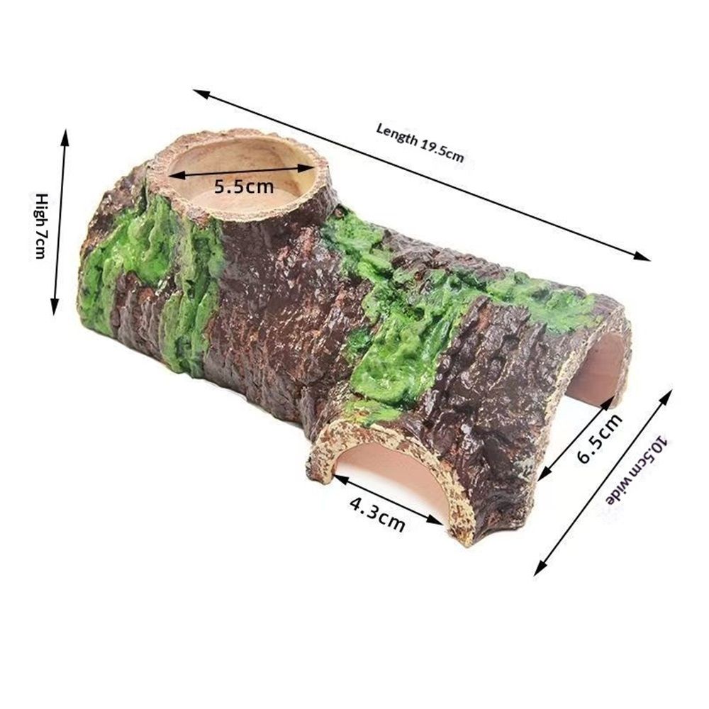 Reptile Gecko Hide Cave Natural Looking Basking Platform Terrarium Decor Resin Hollow Hide Cave for Lizard Leopard Gecko Accessories - Image 3