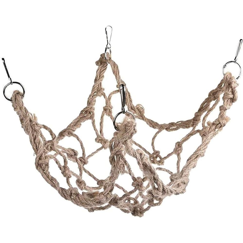 Bird Rope Perch Swing Climbing Net Toy Parrot Hammock for Cockatiels Cockatoo Rat Gerbil Chinchilla（60*60cm） - Image 1