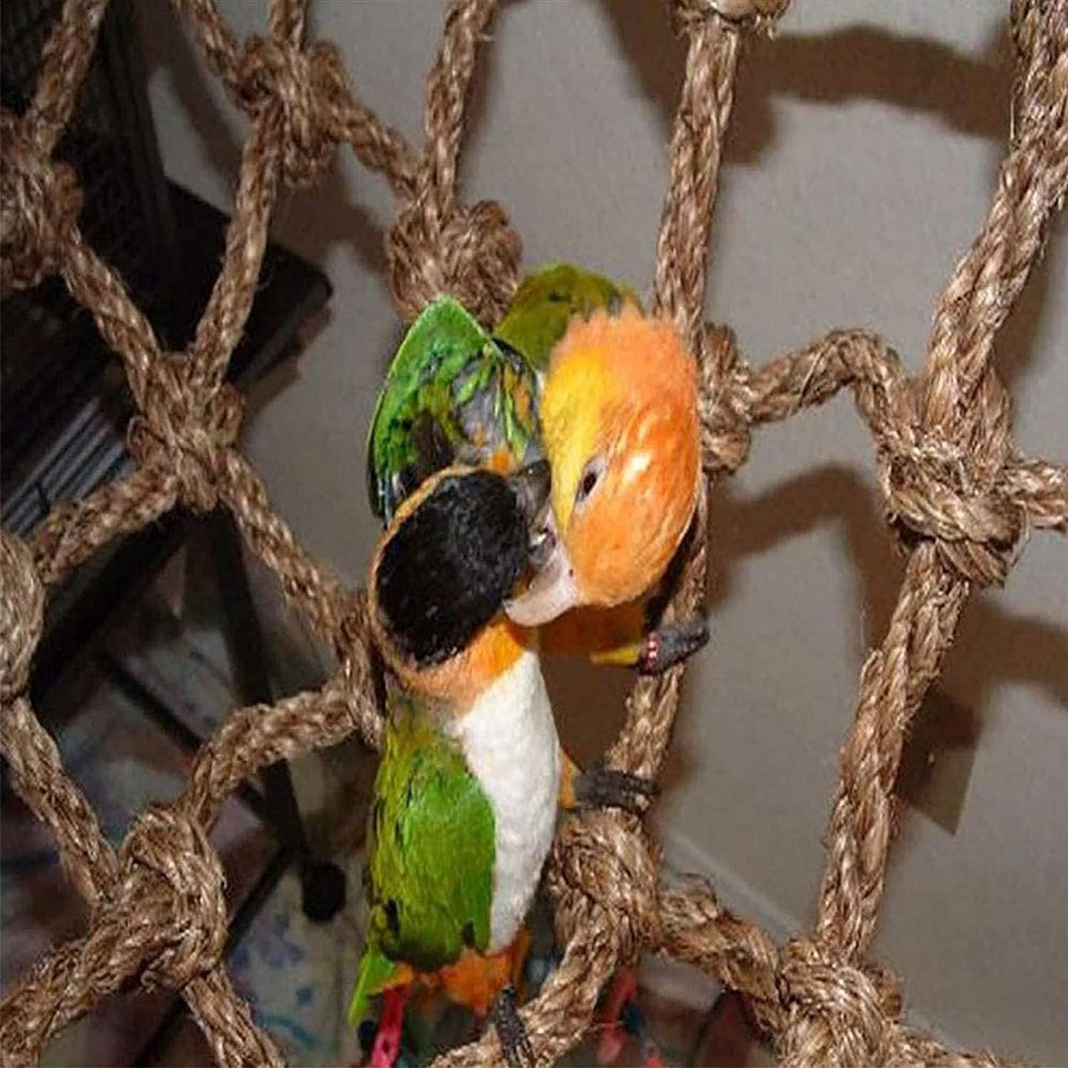 Bird Rope Perch Swing Climbing Net Toy Parrot Hammock for Cockatiels Cockatoo Rat Gerbil Chinchilla（60*60cm） - Image 5