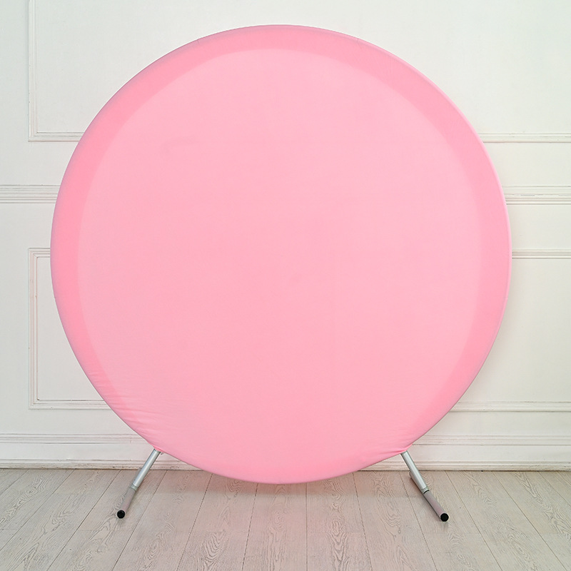 Round Backdrop Cover - 7.2x7.2ft Pink Circle Cover Round Photography Background for Birthday Party Baby Shower Wedding Decorations - Image 1