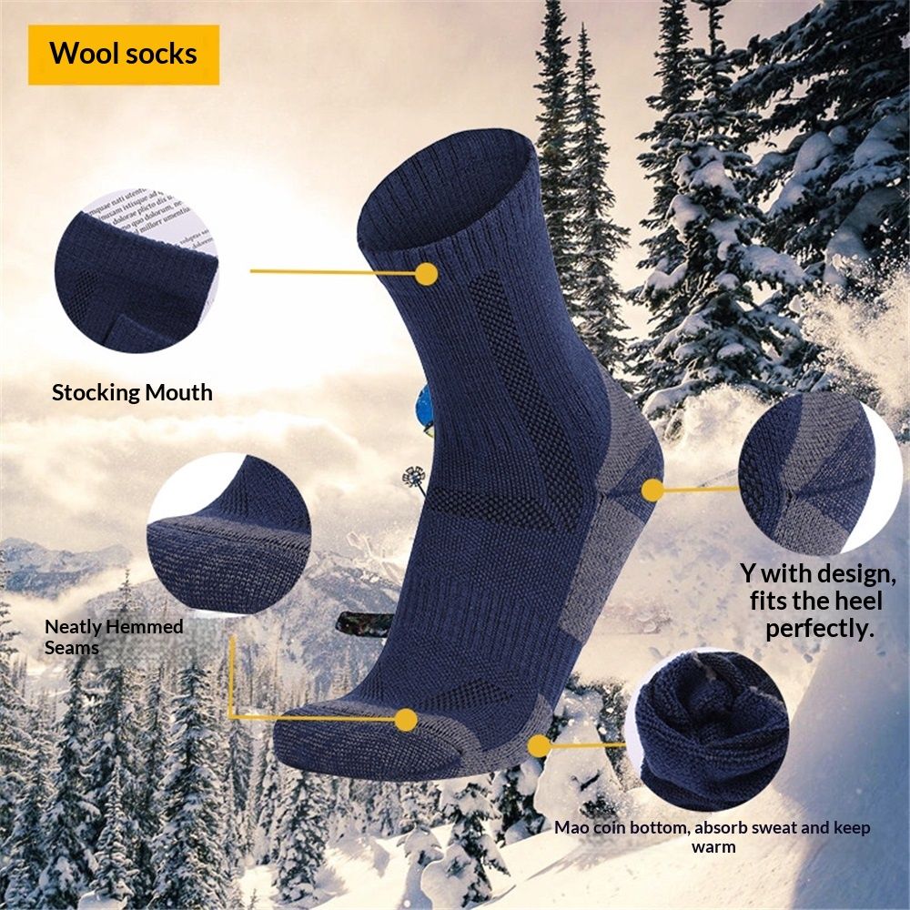 Wool Socks for Men & Women Casual Warm Winter Cozy Thermal Socks 4pairs Quarter Thin Wool Blend Running - Image 4