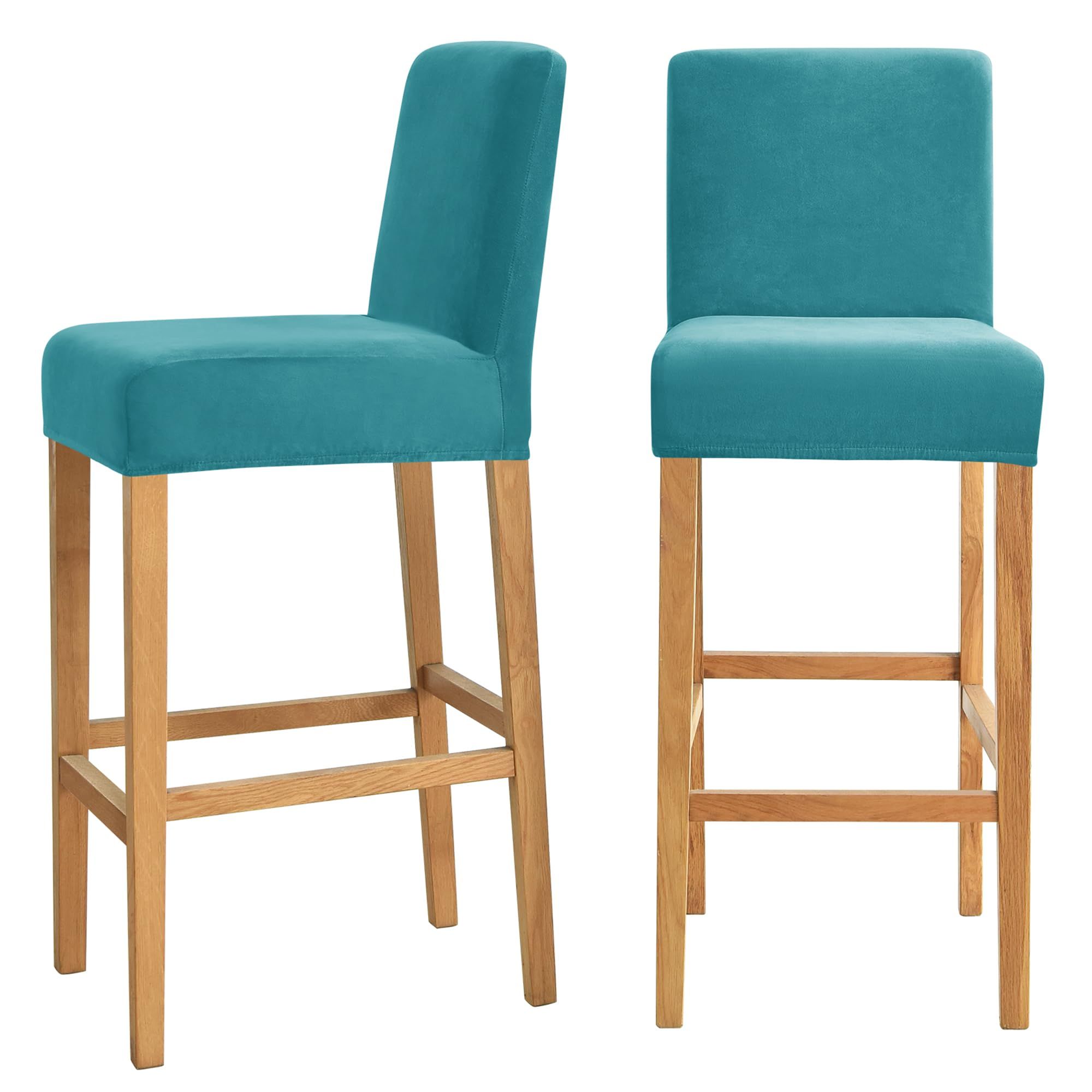 Stretch Removable Washable Dining Room Chair Covers,Bar Stool Covers,Barstool Chair Slipcovers Pub Counter Seat Cover (,Set of 2)Excluding chairs - Image 1
