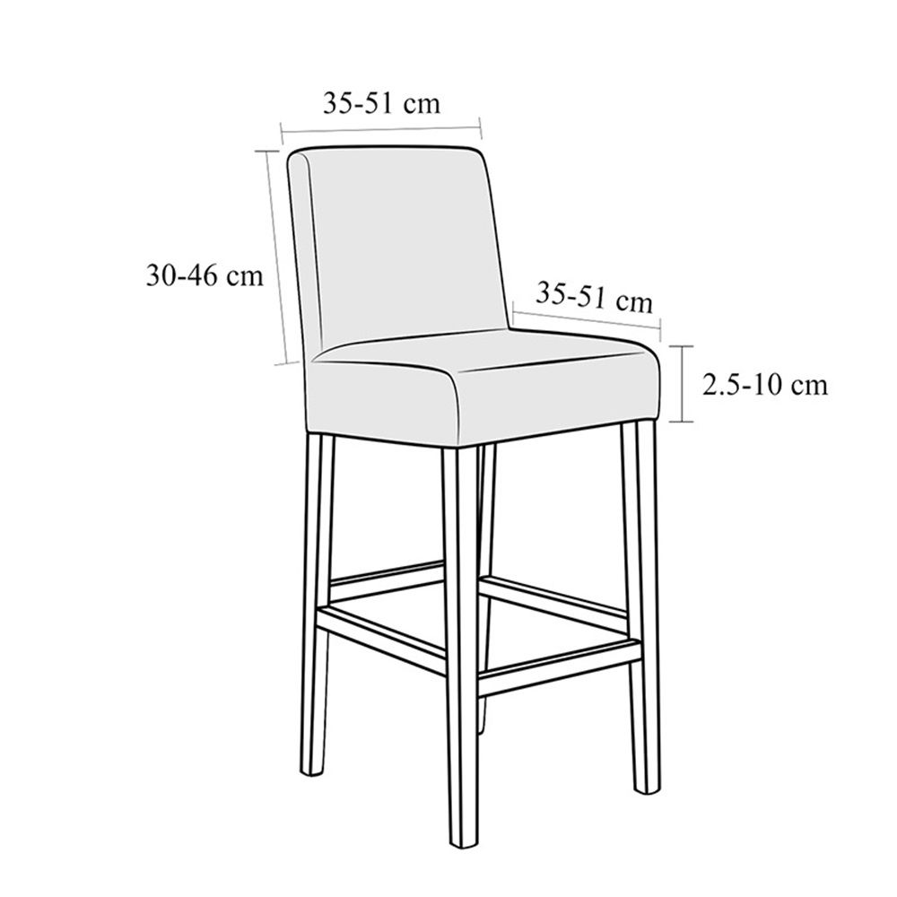 Stretch Removable Washable Dining Room Chair Covers,Bar Stool Covers,Barstool Chair Slipcovers Pub Counter Seat Cover (,Set of 2)Excluding chairs - Image 5
