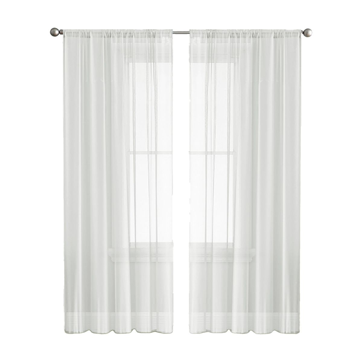 Linen Sheer Curtains for Bedroom, Beige Curtains 84 inches Long for Living Room, Natural Flax Blend Window Draperies for Farmhouse Curtain, Rod Pocket 2 Panels - Image 1