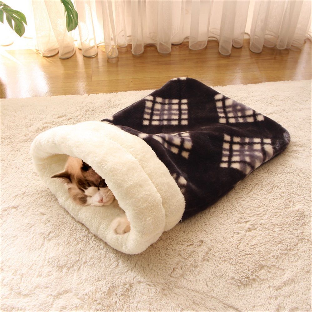 Cat Bed Cave Sleeping Bag, Pet Mat Warming Pad Sack for Cats and Small Dog,Burrowing Cozy Soft Comfortable Bed(for Small and Medium Cats) - Image 1