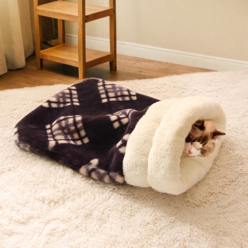 Cat Bed Cave Sleeping Bag, Pet Mat Warming Pad Sack for Cats and Small Dog,Burrowing Cozy Soft Comfortable Bed(for Small and Medium Cats) - Image 4