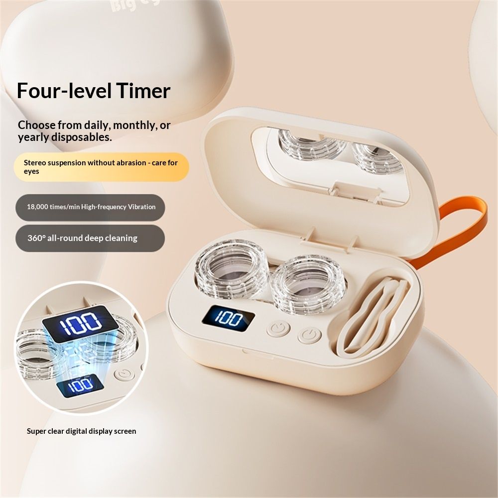 Portable Ultrasonic Contact Lens Cleaner with USB Charger - Fit Disposable Soft, Colored & RGP Lenses - Travel & Home - Image 2