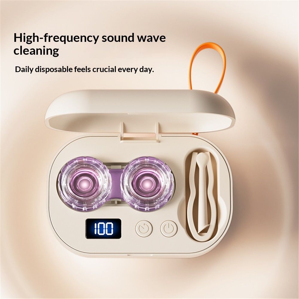 Portable Ultrasonic Contact Lens Cleaner with USB Charger - Fit Disposable Soft, Colored & RGP Lenses - Travel & Home - Image 3