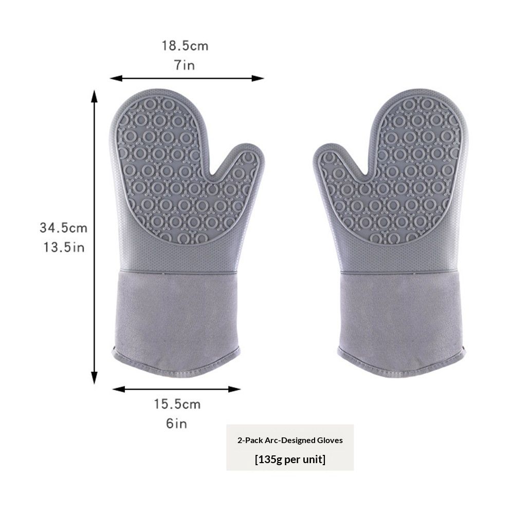 7PCS Oven Mitts and Pot Holders Sets - 480°F Heat Resistant Pot Holders and Oven Mitts, Extra Long Silicone Oven Mitts for Cooking, Non-Slip Oven Mitt with Soft Cotton Lining - Image 3