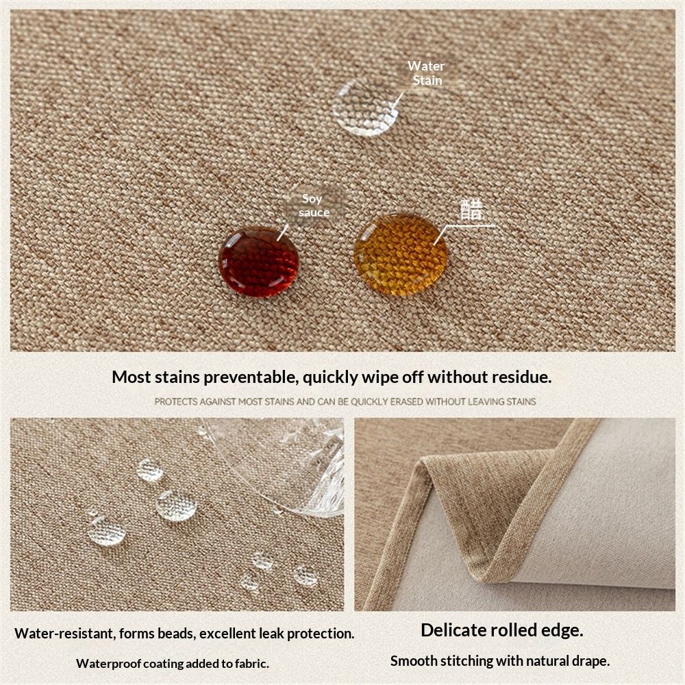 Rectangle Tablecloth Washable Wrinkle Resistant and Water Proof Table Cloth Decorative Linen Fabric Tablecloths for Dining Parties Kitchen Wedding and Outdoor Use (khaki, 55x87 in) - Image 3