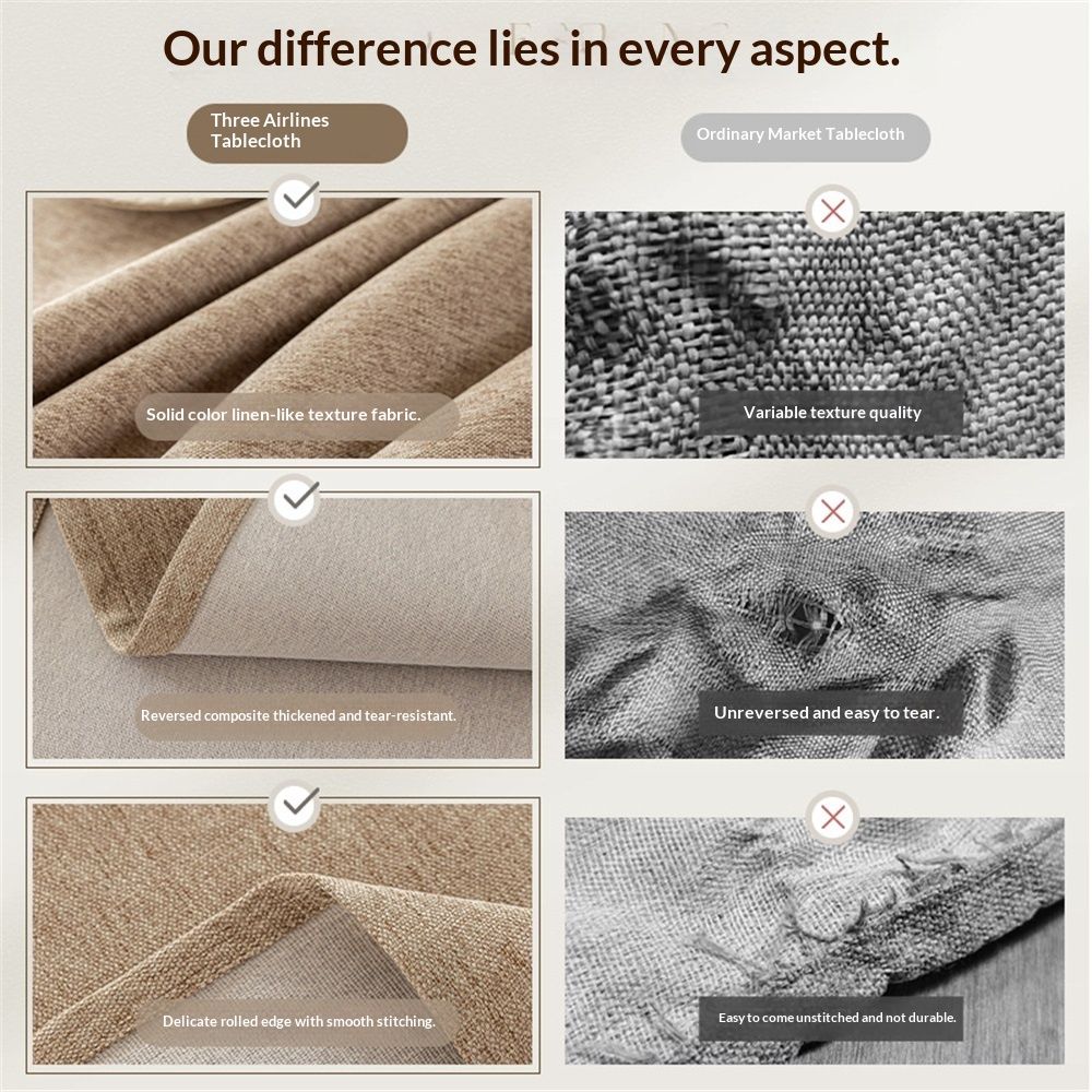 Rectangle Tablecloth Washable Wrinkle Resistant and Water Proof Table Cloth Decorative Linen Fabric Tablecloths for Dining Parties Kitchen Wedding and Outdoor Use (khaki, 55x87 in) - Image 4