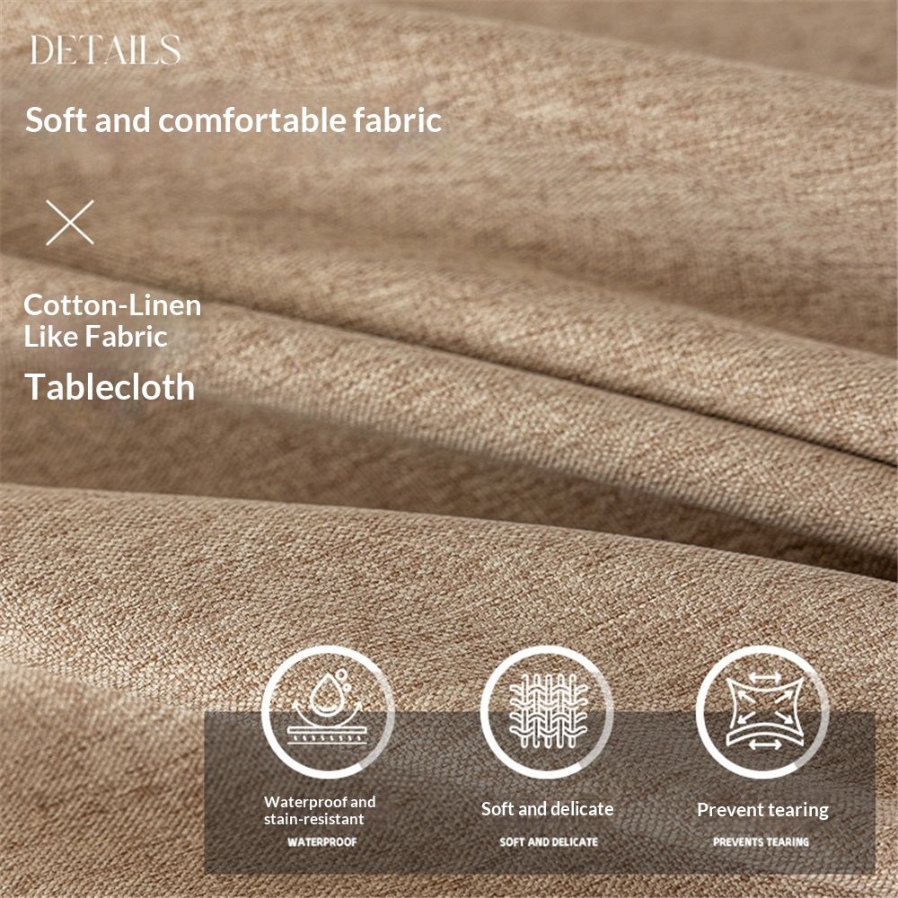 Rectangle Tablecloth Washable Wrinkle Resistant and Water Proof Table Cloth Decorative Linen Fabric Tablecloths for Dining Parties Kitchen Wedding and Outdoor Use (khaki, 55x87 in) - Image 5