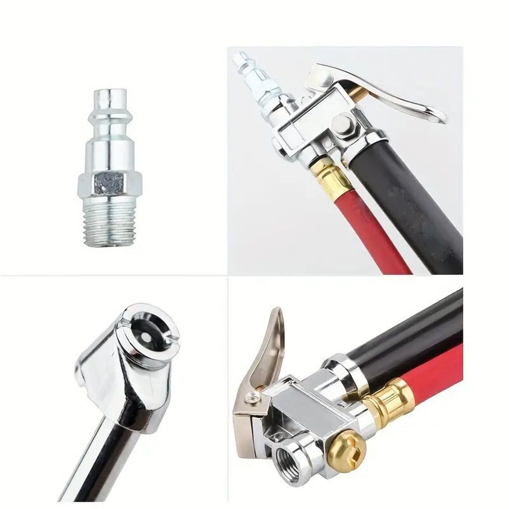 10-120 PSI Heavy Duty Tire Pressure Gauge with Inflator Air Chuck with Pressure Gauge with 4 Way Tool and Valve Cores Air Compressor Attachments Tire Inflator Nozzle for Car Automotive Truck - Image 2
