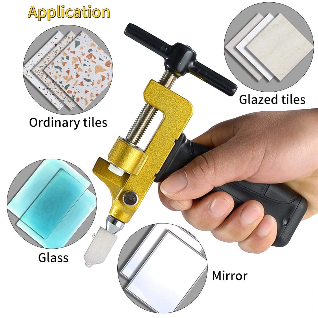 2 in 1 Glass Cutting Tool Kit Breaking Pliers and Glass Cutter Tungsten Hand Portable Glass knife for Ceramic, Mirror, Manual Tile Cutter Glass Breaker with 2 Bonus Tungsten blades and Screwdriver - Image 3