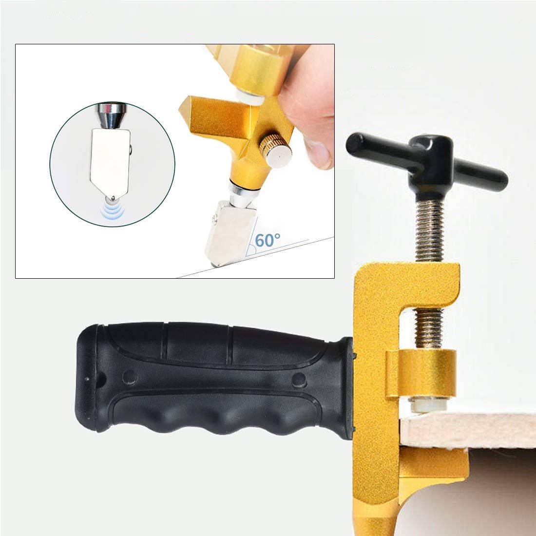 2 in 1 Glass Cutting Tool Kit Breaking Pliers and Glass Cutter Tungsten Hand Portable Glass knife for Ceramic, Mirror, Manual Tile Cutter Glass Breaker with 2 Bonus Tungsten blades and Screwdriver - Image 4
