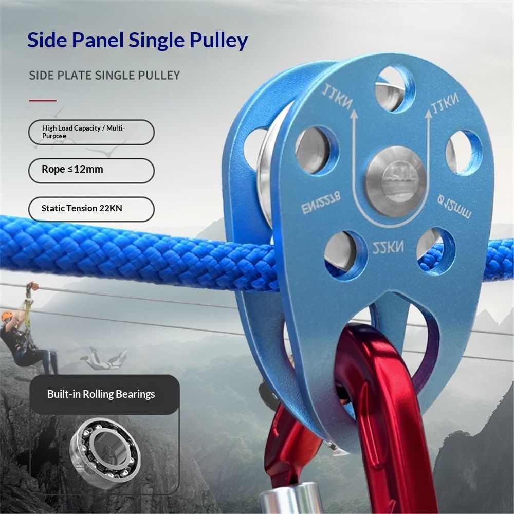 Micro Mobile Single Pulley,22kN(2200kg) for Rigging Arborist Climbing Rescue,2pcs  Climbing Pulley with Ball Bearing for Rock Climbing Arborist - Image 5