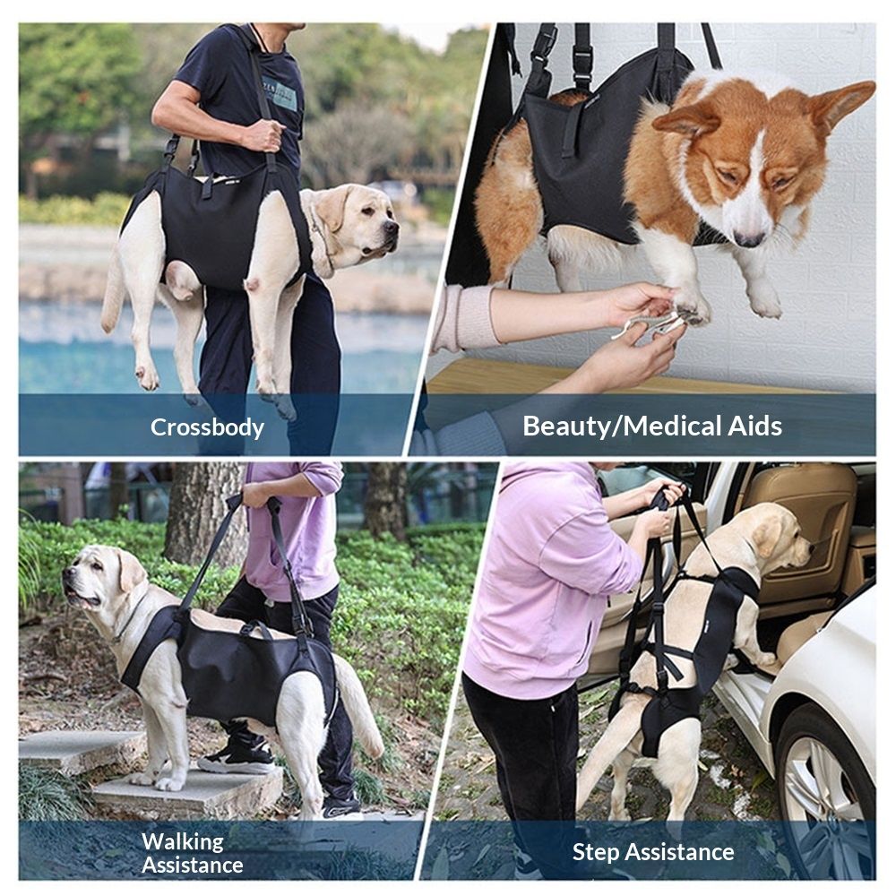 Dog Lift Harness, Emergency Backpack Pet Legs Support & Rehabilitation Sling Carrier, Adjustable Lifting Straps Carrier for Senior Elderly Dogs Joint Injuries Arthritis S - Image 4