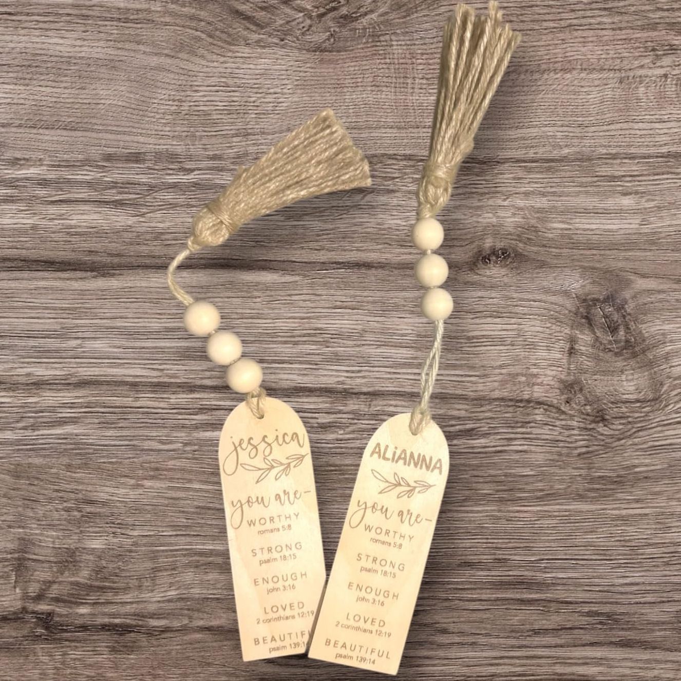 40 Sets Jute Tassels with 3 Wood Beads Natural Jute Rope Burlap Tassels for Christmas Tree DIY Craft Wood Beads Garland Project Wedding Home Party Decorations - Image 2