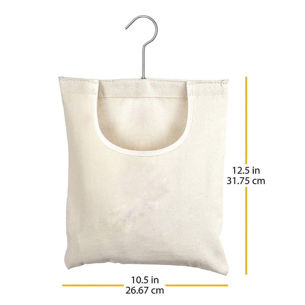 2pcs Canvas Clothespin Bag, Beige (32x27 cm/13.33x11.25 inch), Zipper Closure, Portable Clothes Pin Hanging Bag for Home Balcony Travel beige - Image 5