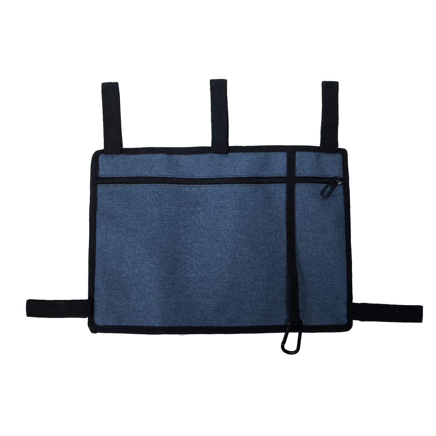 Bag Basket with Cup Holder Suit for Adult Folding Walkers Rollator Organizer Carry Storage Pouch Water-Resistant Armrest Accessories for Seniors, Elderly, Handicap, Blue - Image 4