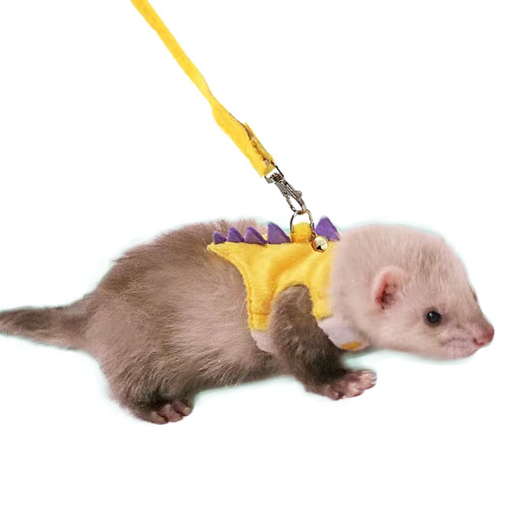 Ferret Harness and Leash Set Small Animals Vest Harness Baby Rabbit Guinea Pig Teacup Chihuahua Mouse and Other Small pet.(Yellow ) - Image 3