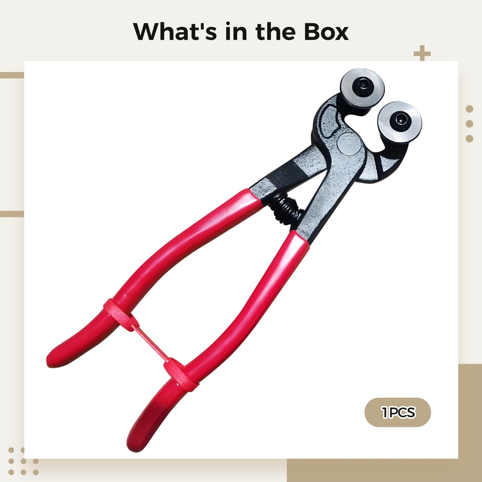 Glass Tile Nippers - Heavy Duty Wheeled Glass Mosaic Nipper & Ceramic Tile Nipper, Tile Cutter Pliers Soft-grip Handle - Shapping Plier, Nipper Cutting Tools (8 Inch ） - Image 4