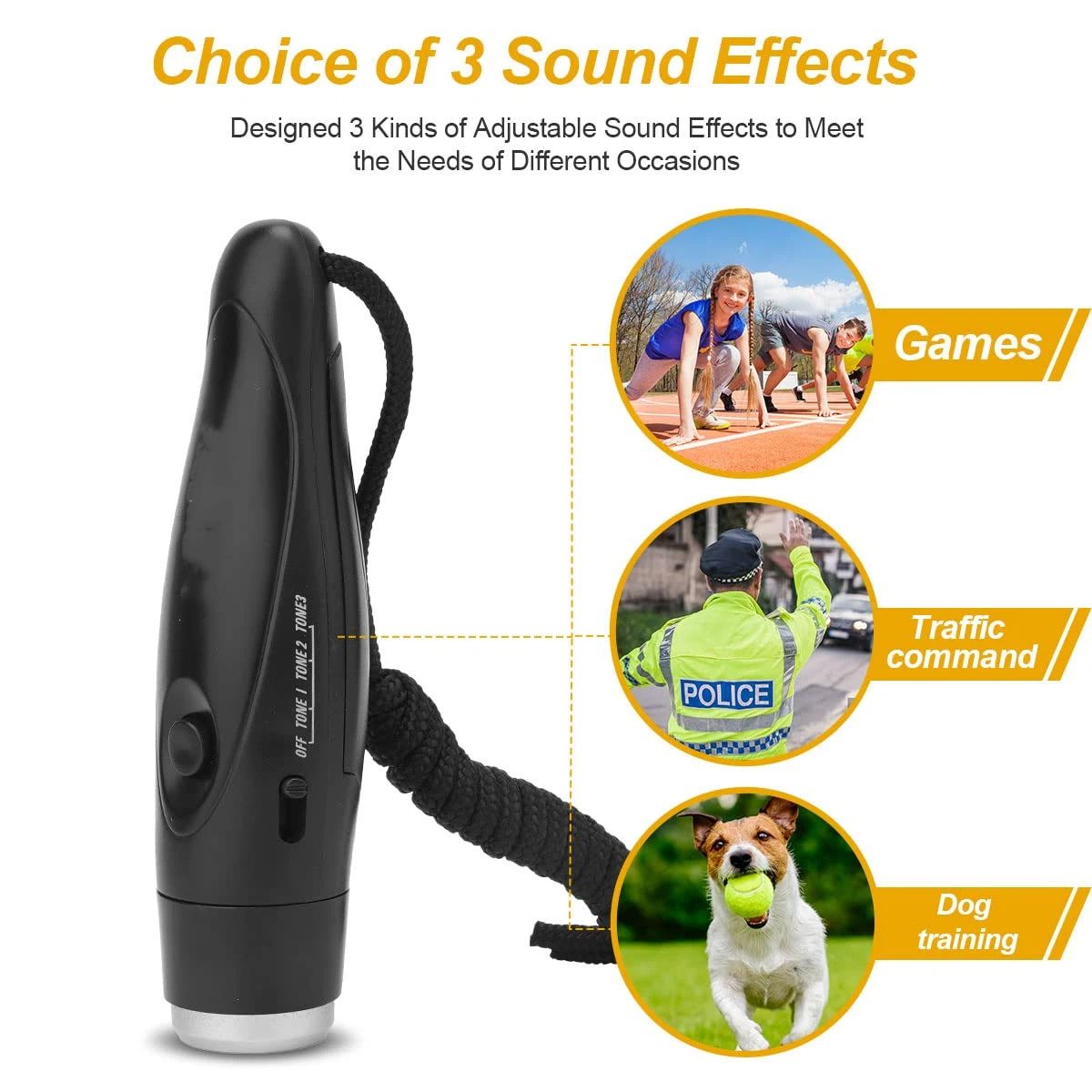 Electronic Whistles, 2 Pack Handheld 3 Tone High Volume Electric Whistle with Lanyard for Teacher Coach Referee, Loudest Emergency Whistle Volleyball Soccer Sports Whistle（Red&Black)136.5*38*32.5（mm) - Image 3