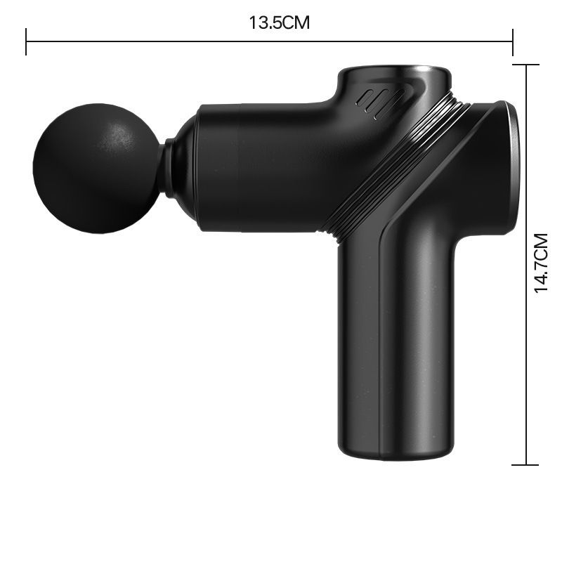 Deep Tissue Massage Gun Portable, Mini Electric Muscle Massager, Suitable for Relieving Back, Neck and Body Pain, with 8 Heads and 6 Speeds, Black13.5*14.7cm - Image 4