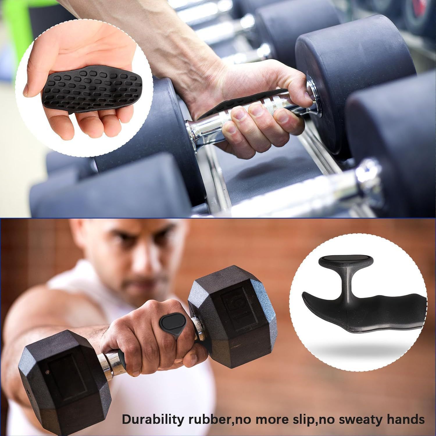 Anti-Slip Workout Grips - Ergonomic Rubber Hand Protector Gloves for Weight Lifting, Pull-Ups, Gym Training and Exercise, for Men and Women - Image 4