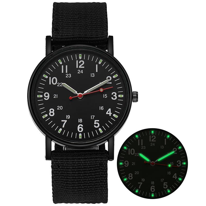 Mens Watches, Luminous Sport Nylon Band Military Army Watch Analogue Quartz Wrist Watches for Men - Image 5