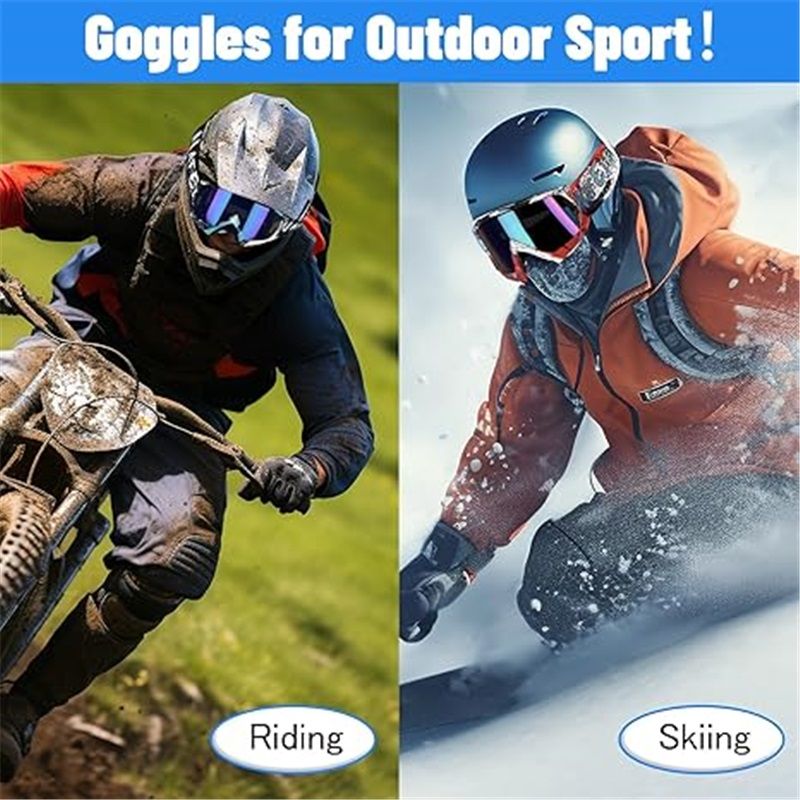 Motocross Goggles ATV Dirt Bike Motorcycle Goggles Bike Riding Goggles UTV MX OTG Offroad Goggles Anti Fog UV Dustproof Racing Skiing Goggles for Adult Youth Kids（Color Lens） - Image 5