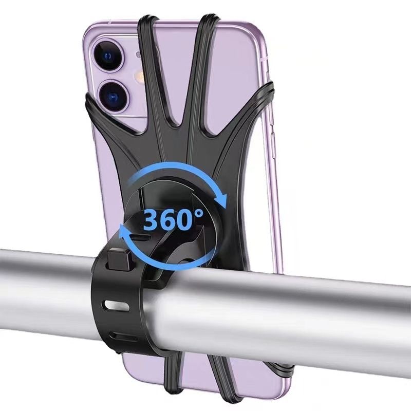 Bike Phone Mount, Universal Bike Cell Phone Holder, 360° Rotatable, Silicone Bicycle Phone Mount Compatible with iPhone 15/14/13/Pro Max/Pro/mini/12/11/Xs/Max/Xr/X/7/8/Plus, 4.0''~6.7'' Cellphones - Image 1