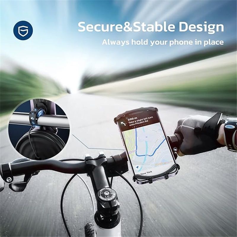 Bike Phone Mount, Universal Bike Cell Phone Holder, 360° Rotatable, Silicone Bicycle Phone Mount Compatible with iPhone 15/14/13/Pro Max/Pro/mini/12/11/Xs/Max/Xr/X/7/8/Plus, 4.0''~6.7'' Cellphones - Image 3