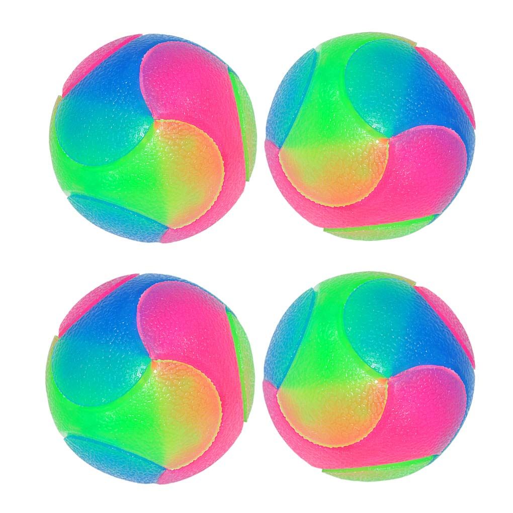 4 pcs Light Up Dog Balls Flashing Elastic Ball Glow in The Dark Interactive Pet Toys for, Cats, Dogs,Diameter 7cm - Image 1