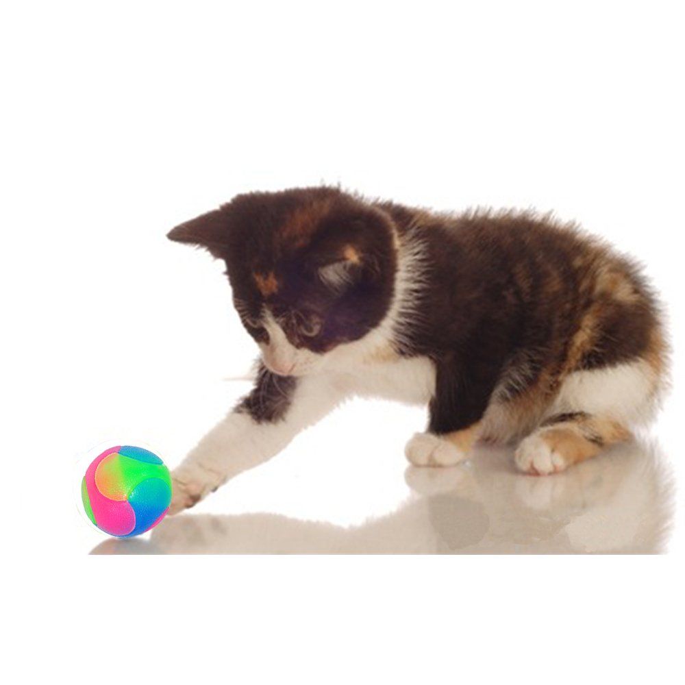 4 pcs Light Up Dog Balls Flashing Elastic Ball Glow in The Dark Interactive Pet Toys for, Cats, Dogs,Diameter 7cm - Image 3