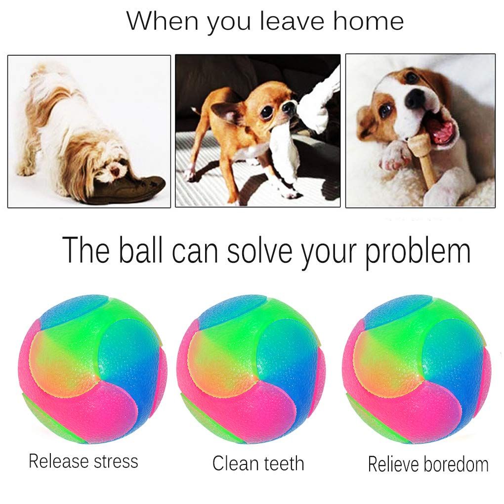 4 pcs Light Up Dog Balls Flashing Elastic Ball Glow in The Dark Interactive Pet Toys for, Cats, Dogs,Diameter 7cm - Image 5