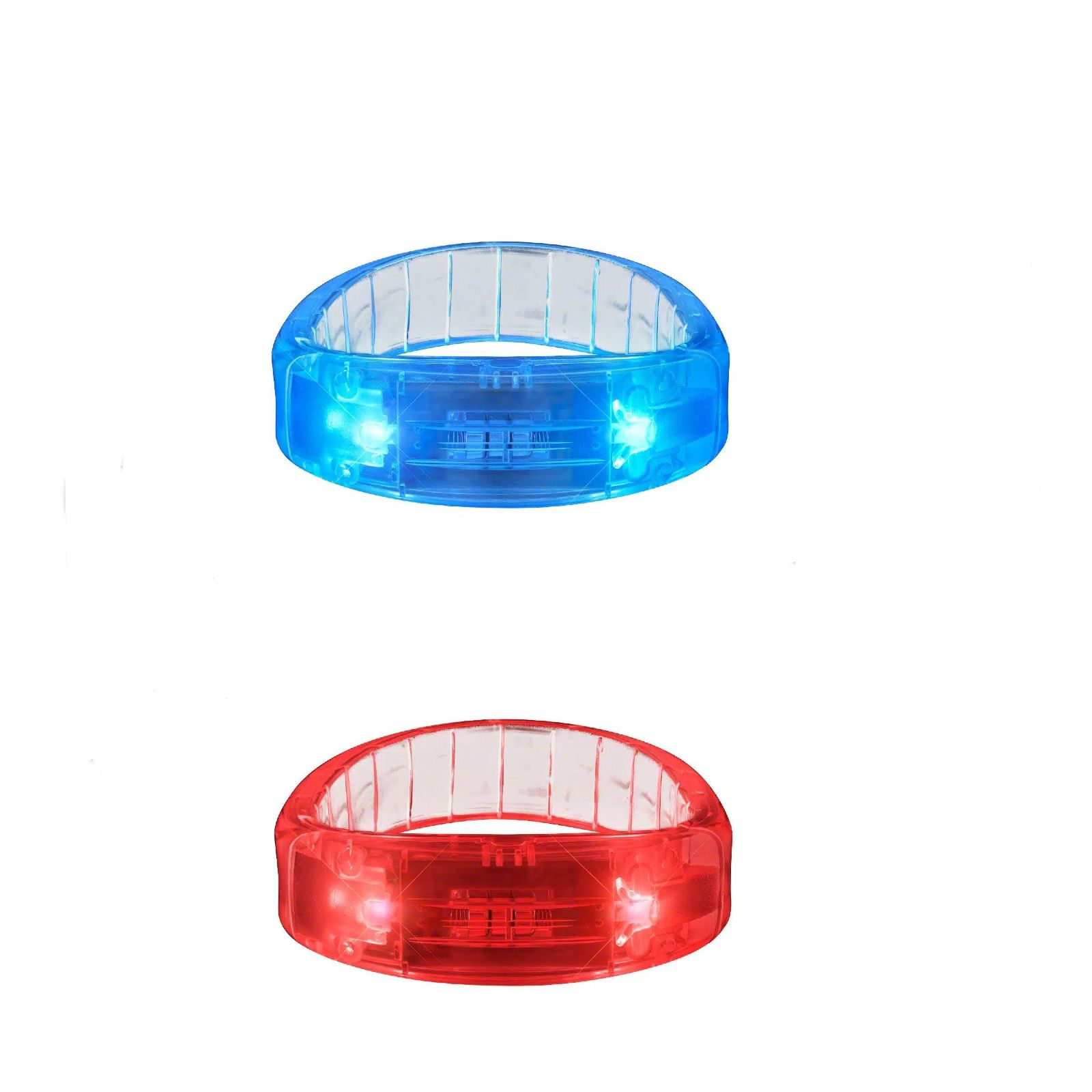 LED Fashion Light Up Bracelets,Blue Fashion Light Up Bracelet,Concert luminous wristband interactive fluorescent wristband,Red and Blue，10pcs，Contains battery - Image 1
