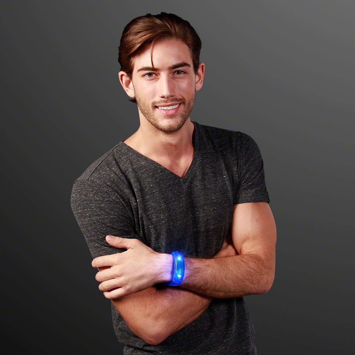 LED Fashion Light Up Bracelets,Blue Fashion Light Up Bracelet,Concert luminous wristband interactive fluorescent wristband,Red and Blue，10pcs，Contains battery - Image 2