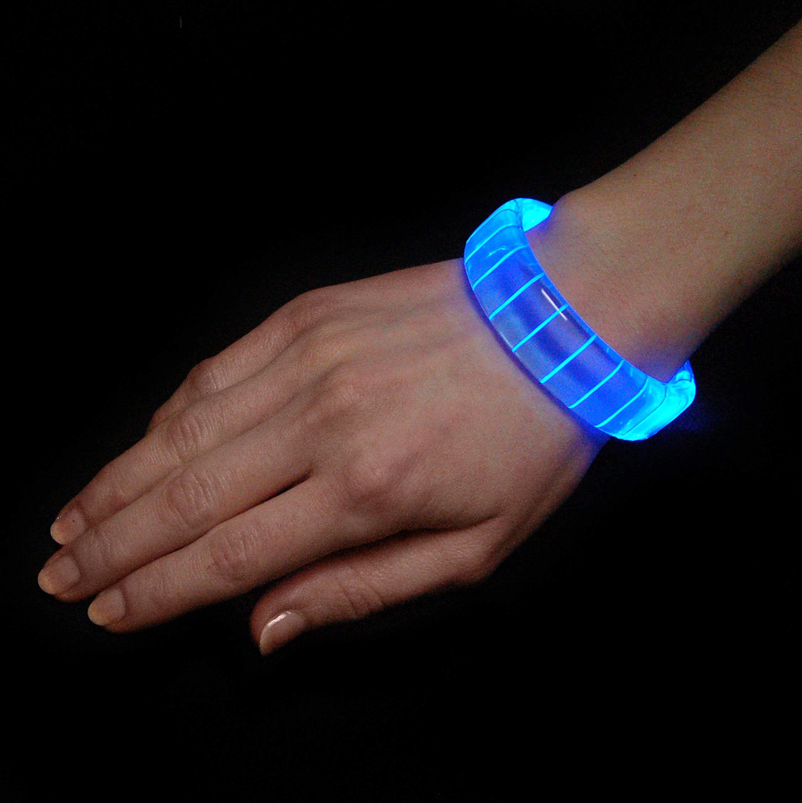 LED Fashion Light Up Bracelets,Blue Fashion Light Up Bracelet,Concert luminous wristband interactive fluorescent wristband,Red and Blue，10pcs，Contains battery - Image 3